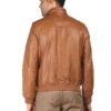 Men Brown High Neck Harrington Jacket - Image 4