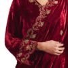 Neelu Sethi's - Maroon Velvet Embroidery Suit With Velvet Odhni - Image 4