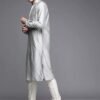 Manyavar Kurta Jacket Set for Men, Full Sleeves Mandarin Collar Ethnic Wear Jacket Set for Festival, Wedding, Party Blended Viscose - Image 2