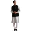 Manyavar Men's Jacket, Nehru Jacket for Men, Ethnic Jacket for Festival, Wedding, Party, Sleevless Jacket Blended Rayon - Image 2