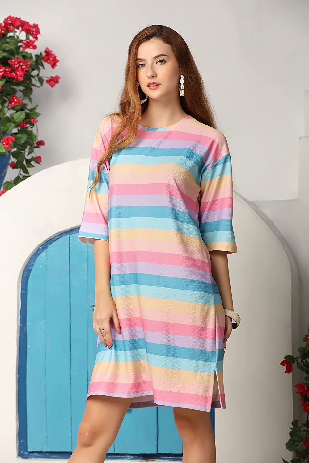 OM SAI LATEST CREATION Slub Rayon Western Dresses for Women | Short A-Line Dress for Girls | Midi Dress for Women Dress for Women - Image 2
