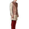 Ethnix Beige Regular Fit Indowestern Kurta - Image 2
